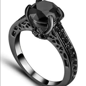 Black Gothic Rhodium plated ring